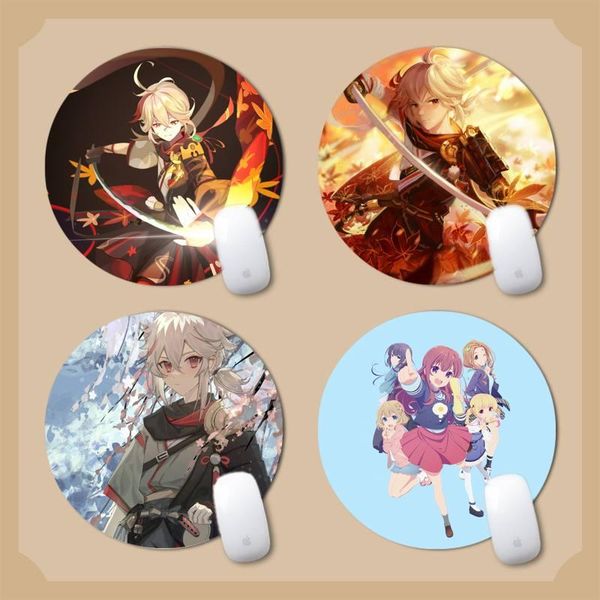 

mouse pads & wrist rests kazuha anime keyboards mat rubber gaming mousepad desk game office gamer round pad xl non slip lapcushion