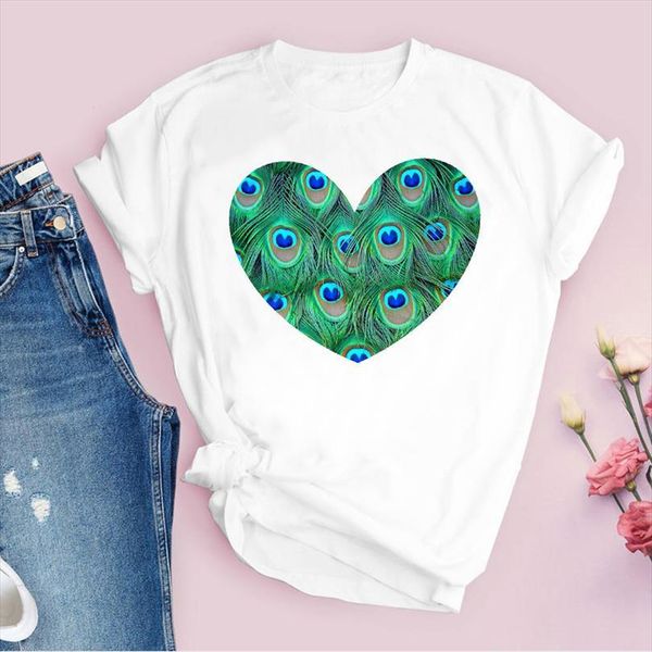 

men print 90s feather mens t shirts eye animal cartoon girl fashion casual lady clothing tees female, White;black