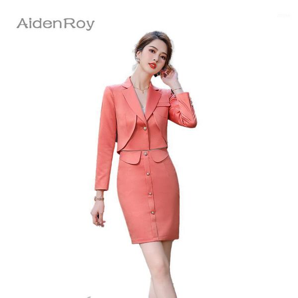 

female elegant women's skirt suit short blazer long sleeve bussiness jacket office lady 2 pieces set plus size s-5xl two piece dress, White