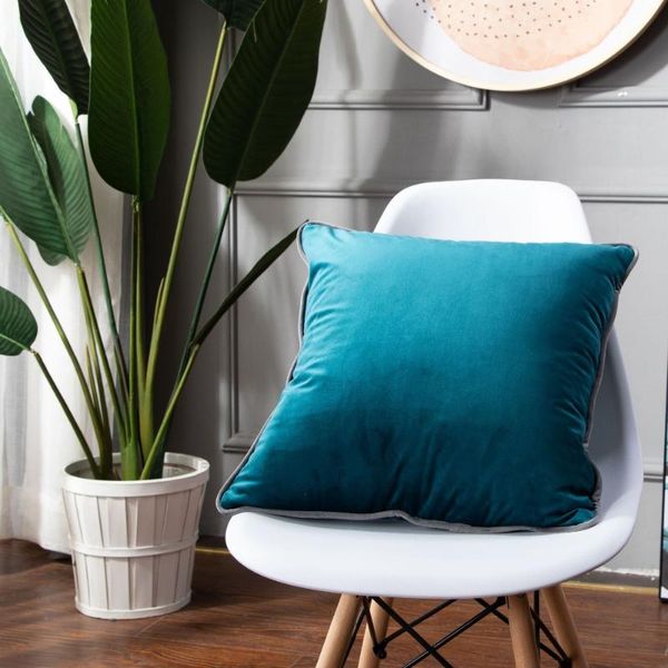 

cushion/decorative pillow luxury peacock blue turquoise velvet cushion cover case lumber