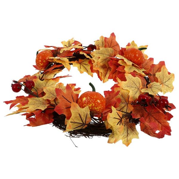 

decorative flowers & wreaths 1pc thanksgiving wreath decor garland fake flower ornament door