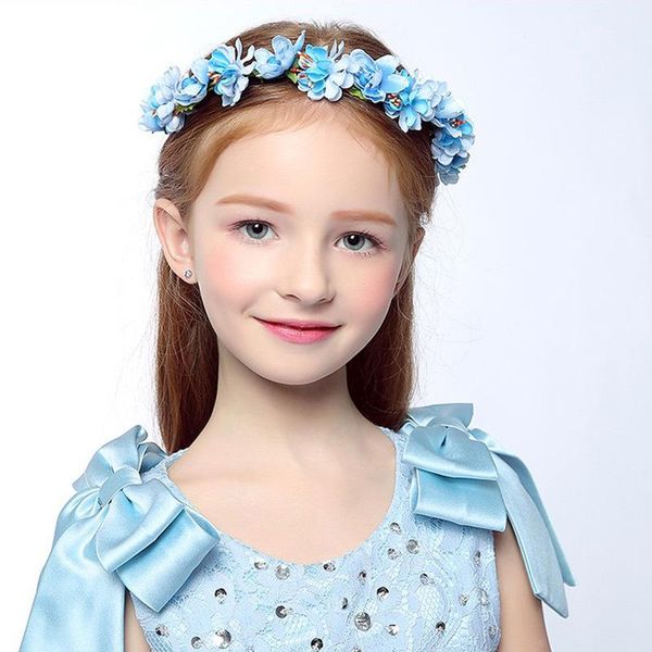 

decorative flowers & wreaths 1pcs child accessories silk scrapbooking gift head artificial headband buckle round diy hair