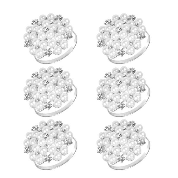 

napkin rings 6pcs pearl beaded buckle holder wedding party dinner table setting decoration for thanksgiving christmas 85db