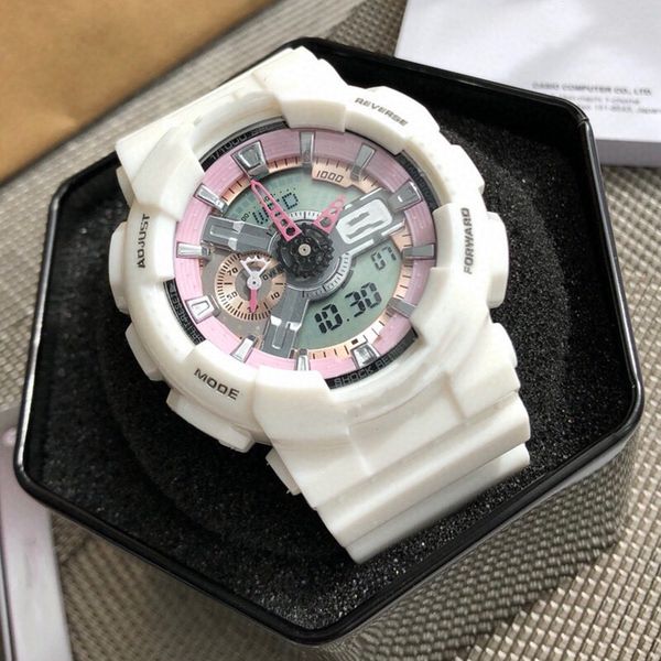 

led sports watch baby-g fashion dial large area texture metal color designer men's and women's outdoor shockproof luminous diving, Slivery;brown