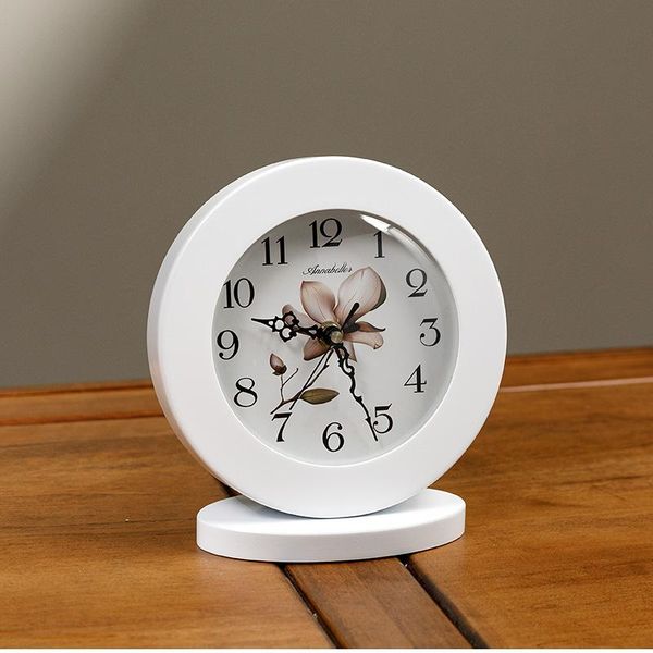 

desk & table clocks modern minimalist home decoration clock 6 inch white mute wooden bedroom bedside zp5061420