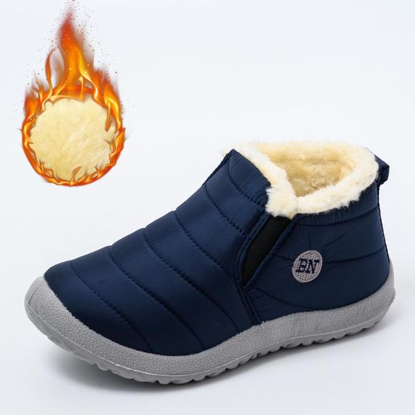 

boots 2021 winter women waterproof snow shoes flat casual ankle for plus size couple, Black