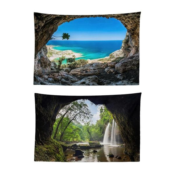 

tapestries 180x230cm wall hanging tapestry blue sea scenery mandala couch blanket & cave