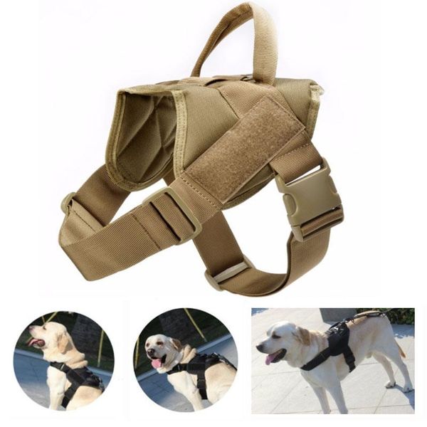 

dog collars & leashes tactical harness military working collar service vest with handle for training hiking outdoor