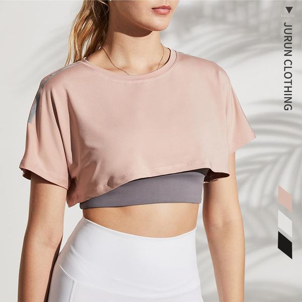 

yoga outfit loose crop gym sport shirt women fitness seamless workout tank sports running t activewear blouse