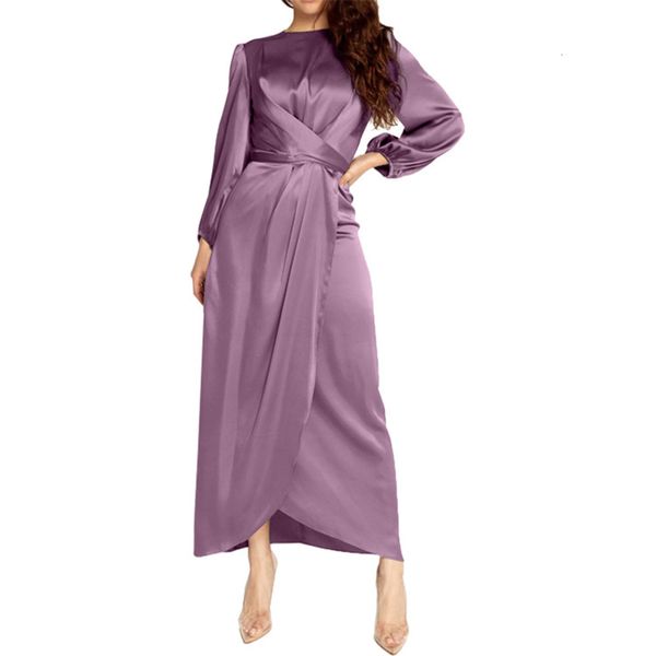 

dressed in satin muslim style lantern tight wasit fashion dress fine spring girl clothes, Black;gray