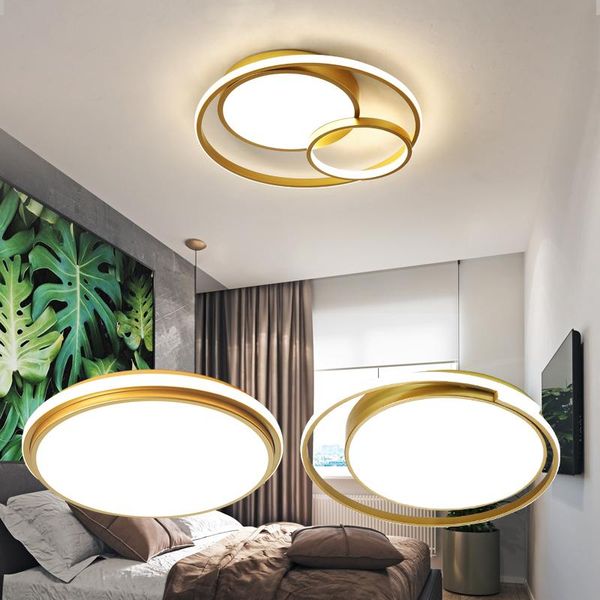 

ceiling lights modern led light lamp living room lighting fixture bedroom kitchen surface mount 40/50cm gold black 42w