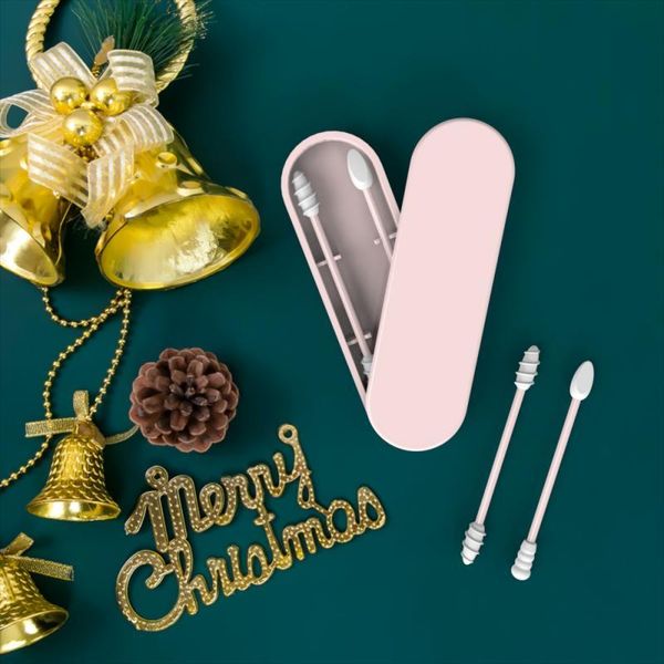 

eyelash curler 2pcs/box reusable cotton swabs double-headed face ear cleaning makeup brushes cosmetics portable silicone buds tool