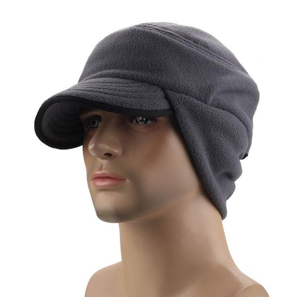 

outdoor hats fleece hat men women riding hiking fishing travel windproof warm earmuffs cap autumn winter thermal caps earflaps, Black;white