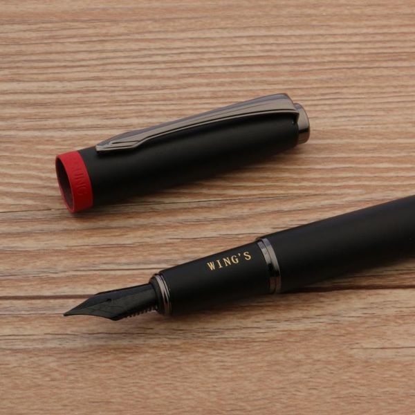 

fountain pens 2021 metal wing sung pen frosted black nib gun gray stationery office school supplies ink