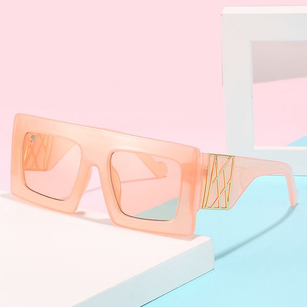 

sunglasses 2021 vintage fashion square women famous luxury designer flat metal oversized sun glasses for female uv400, White;black