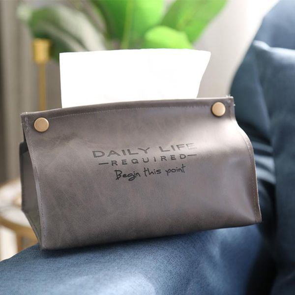 

tissue boxes & napkins luxury pu leather box letter pineapple pattern foldable napkin holder rectangle home kitchen paper storage
