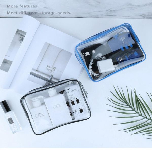 

storage boxes & bins pvc transparent makeup bags travel toiletry bag clear waterproof beautician cosmetic pouch wash cases home organizer