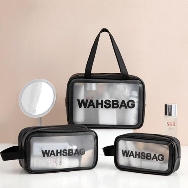 

women portable wash bag transparent waterproof makeup storage pouch large capacity cosmetic organizer beauty case bags & cases
