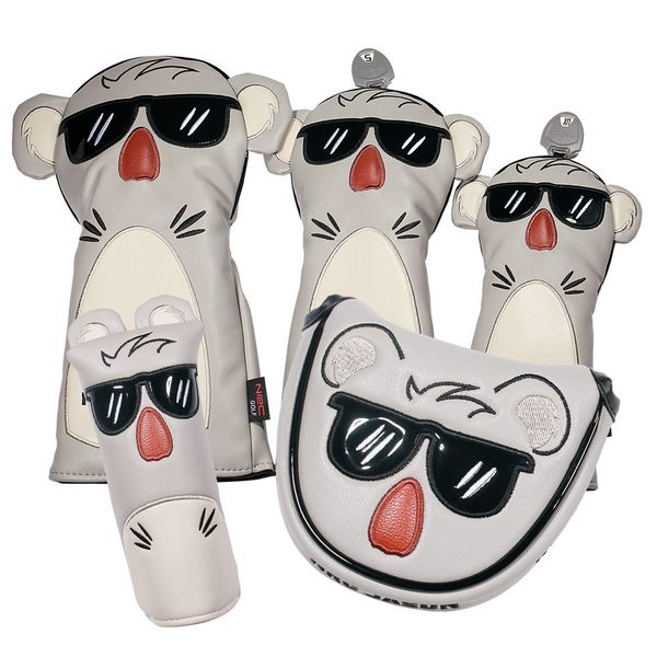 

soft pu leather golf club headcover for driver fairway wood hybrid cover mallet putter covers