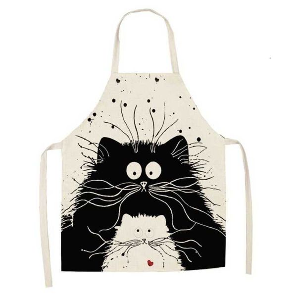 

apronskorean advertisement apron printing home kitchen apron black cat work