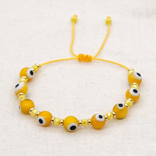 

charm bracelets 2021 bohemian bracelet ethnic glass eye beads rope crystal beaded couple for women jewelry friendship pulseras, Golden;silver