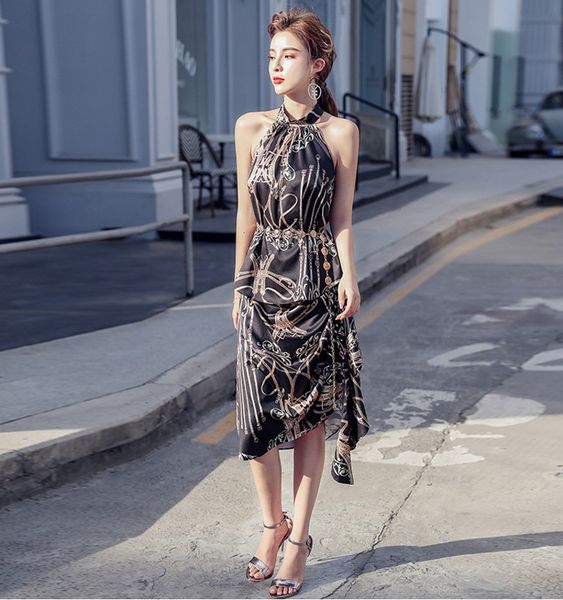 

women 2 piece suits summer back hollow out off shoulder shirt + high waist print irregular party beach skirt sets 210514, White