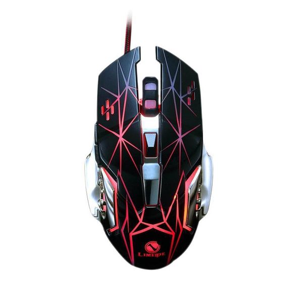 Mouse cablato da gioco V3 Tabellone in lega 6D effetto luce respiratoria 3200 dpi muto