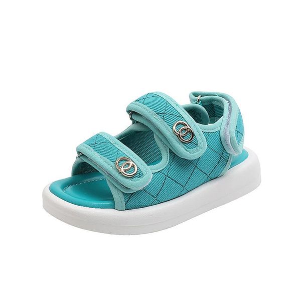 

sandals arrival children's for 2021 summer solid sewing plaid patterns boys and girls slides breathable non-skid kids shoes, Black;red