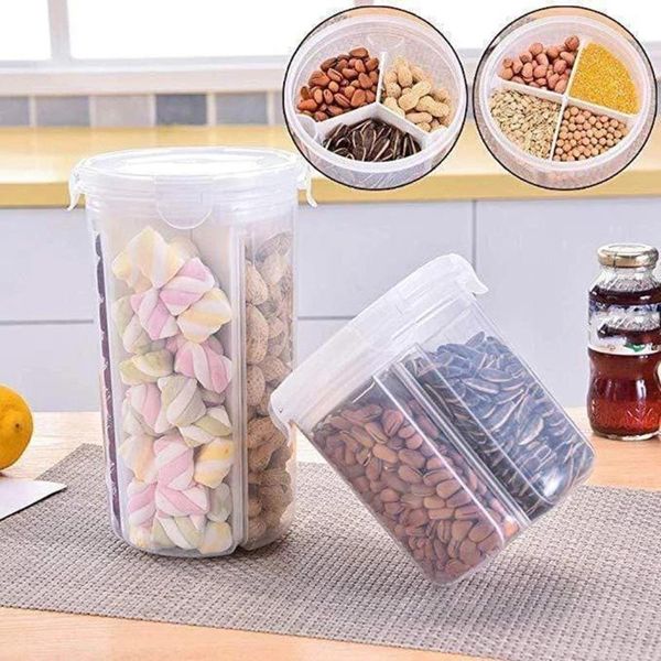 

storage bottles & jars separated grain tank transparent plastic coffee bean snack box kitchen dry food preservation sealed can