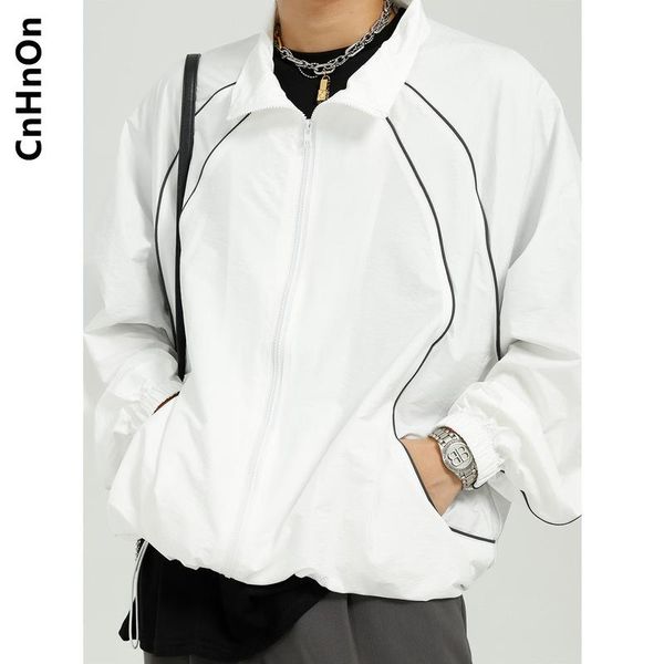 

men's vests spring products korean style solid color sunscreen clothes trendy loose jacket men m5-h-8075, Black;white
