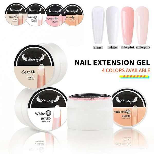 

nail gel 15ml art uv potherapy extension acrylic white clear quick for nails finger prolong, Red;pink