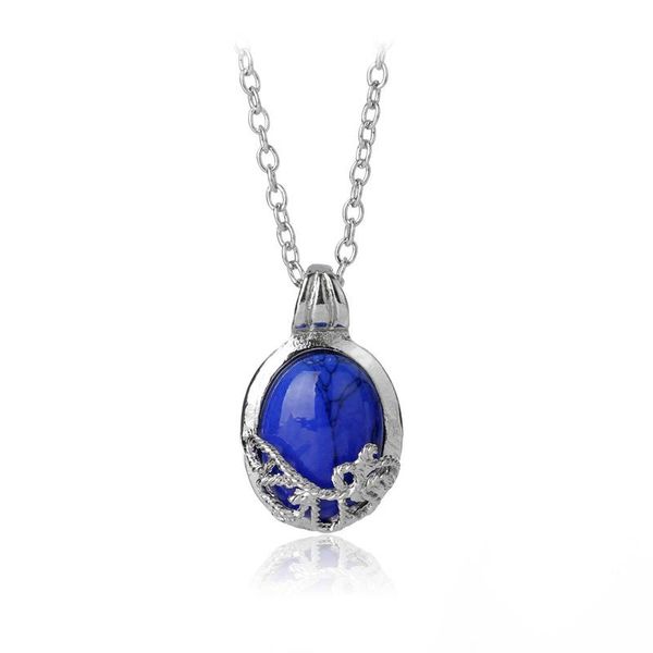 

teardrop pendant necklace with natural crystal stone jewelry gift for women necklaces, Silver