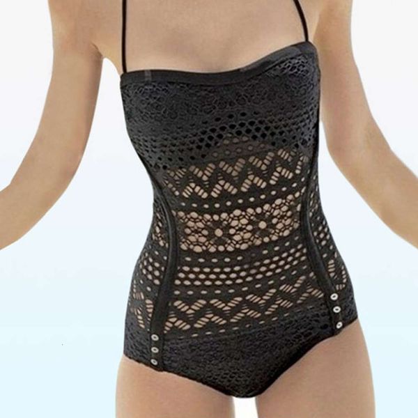 

the bikini women's one piece bikini swimsuit with cut out lace, White;black