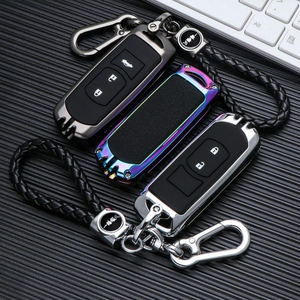

keychains galvanized alloy car key case for mazda 3 6 axela cx-5 cx-7 cx3 cx5 cx7 cx9 rx8 mx smart remote fob cover keychain protector bag, Silver