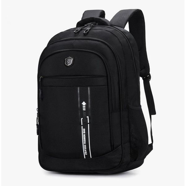 Große Kapazität Schule Taschen Für Teenager Jungen Rucksack Männer Schwarz Nylon Solide Mittel Student Hohe Schultasche Große Büchertaschen Preppy