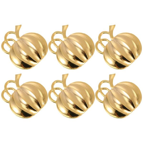 

napkin rings 6pcs pumpkin shaped buckles table decors (golden)
