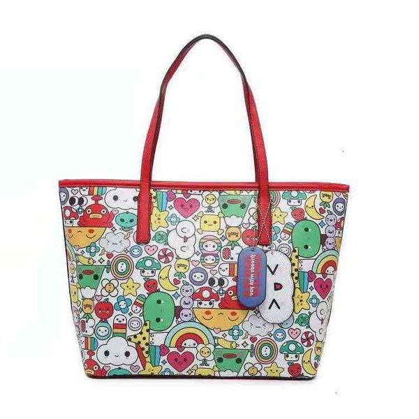 

new cartoon graffiti pendant gs shopping tote bag mommy large capacity one shoulder women's