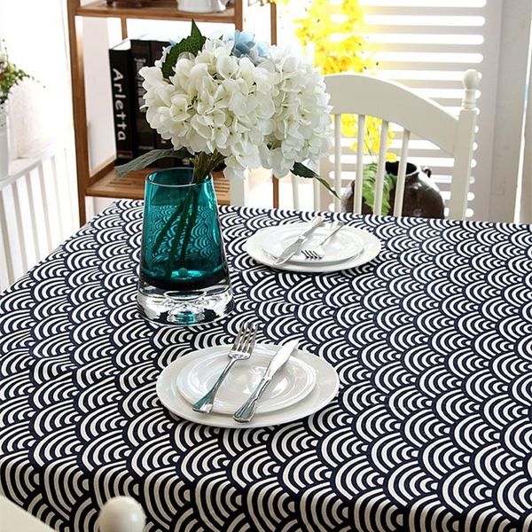 

japanese style zakka linen tablecloth wavy lace coffee table home rectangle cloth