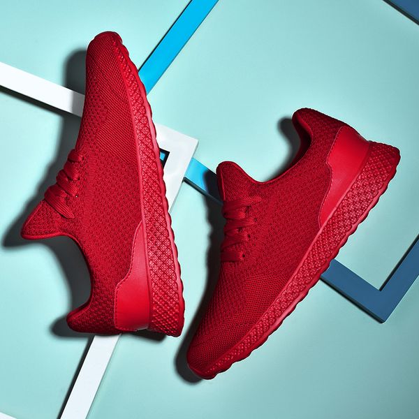 Mulheres Homens Sport Trainers Correndo Sapatos Respirável Malha Vermelho Vermelho Branco Azul Verde Plataforma Corredores Sneakers Tamanho 48 Código: 03-052