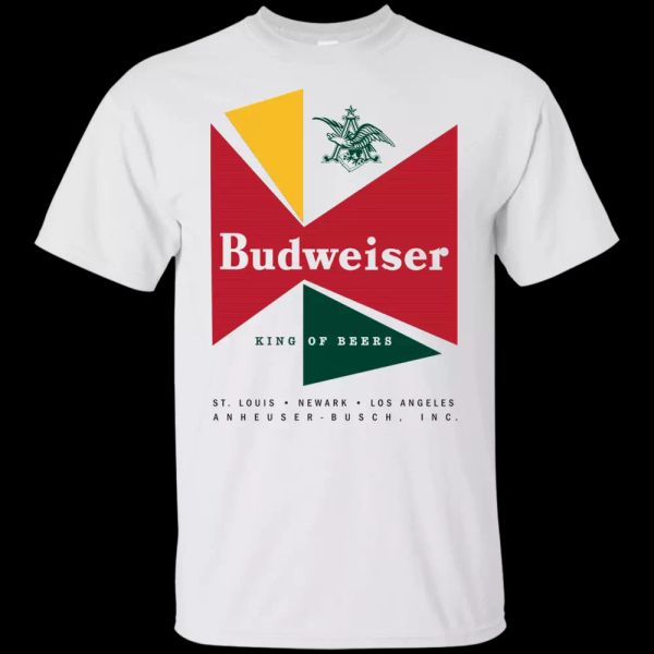 

budweiser, retro, logo, 1960's, 1963, mid century modern, beer, t-shirt, White;black