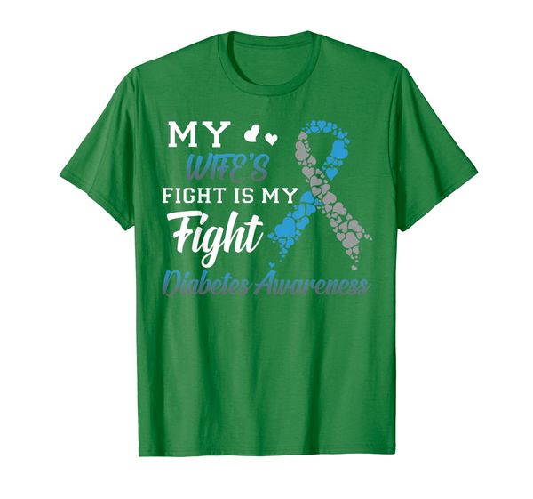 

my wife's fight is my fight diabetes awareness t-shirt, White;black