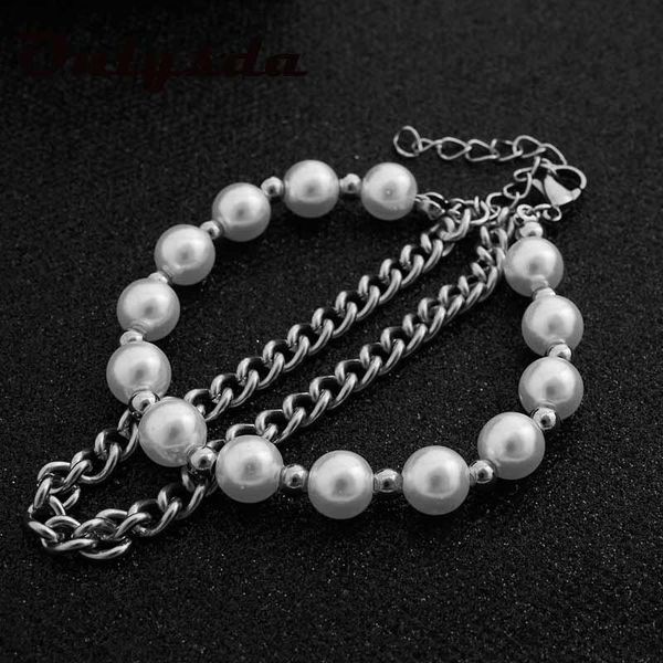 

link, chain men's stainless steel curb cuban link cross bracelet men women jewelry drop lucky wedding gift osl272, Black