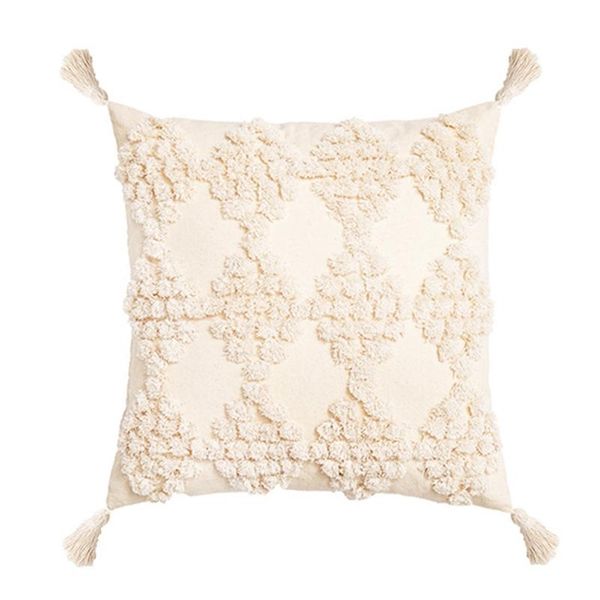 

pillow case nordic style diamond print tufted cushion cover handmade covers