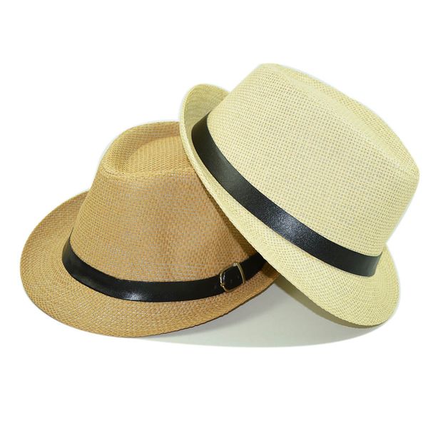 

straw men's korean version fashion sunshade women's british jazz gentleman's sunscreen straw hat, Blue;gray