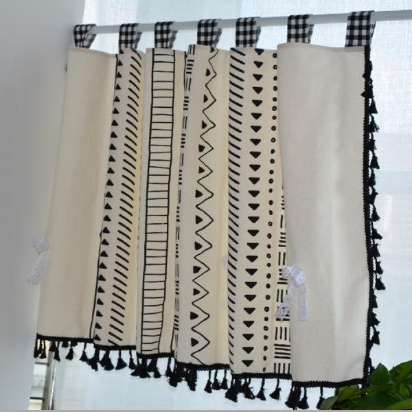 

american bohemian style half curtain living room bedroom short kitchen decorative & drapes