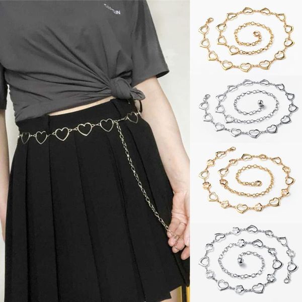 

belts fashionable metal hip hop style dresses decoration alloy buckle belt fine waist heart hollow girdle chain, Black;brown