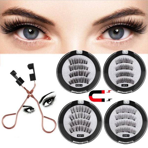 

eyebrow tools & stencils 2pairs 3d magnetic fake eyelashes+eyelash curler set eyelash extension natural false lashes lasting women makeup to
