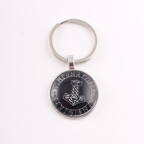 

keychains tide viking compass keychain nordic runes odin symbol keyring glass metal punk key chain for car keys bags men jewelry gift, Silver