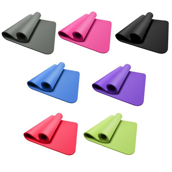 

yoga mats 183x61x1cm nbr mat 10mm gymnastic workout non-slip exercise pilates dancing pad fitness cushion home gym equipment