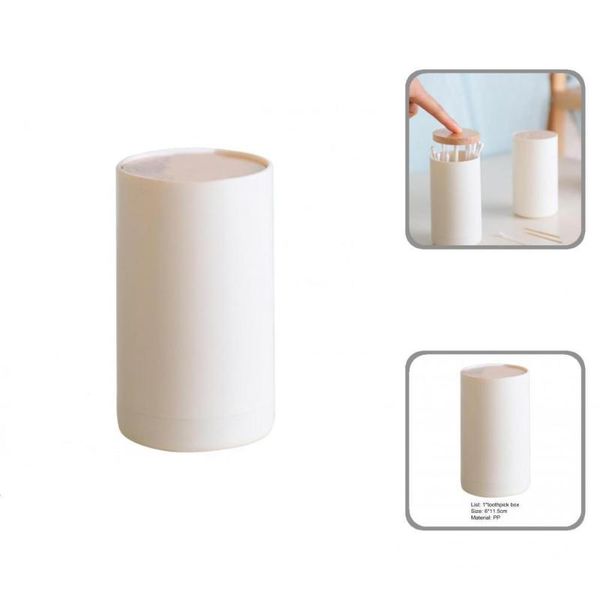 

hooks & rails stackable lightweight dust-proof auto press cotton swab dispenser holder toothpick storage for restaurant